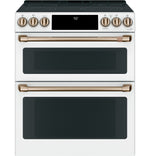 Café™ Matte White 30" Slide-In Front Control Radiant and Convection Double Oven Range with Air Fry (6.7 Cu.Ft) - CCES750P4MW2