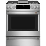 Café™ Stainless Steel 30" Slide-In Front Control Gas Oven with Convection Range and Air Fry (5.6 Cu.Ft) - CCGS700P2MS1