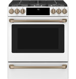Café™ Matte White 30'' Slide-In Front Control Gas Oven with Convection Range and Air Fry (5.6 Cu.Ft) - CCGS700P4MW2