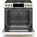 Café™ Matte White 30'' Slide-In Front Control Gas Oven with Convection Range and Air Fry (5.6 Cu.Ft) - CCGS700P4MW2