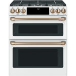 Café™ Matte White 30" Slide-In Gas Double Oven with Convection Range and Air Fry (6.7 Cu.Ft) - CCGS750P4MW2