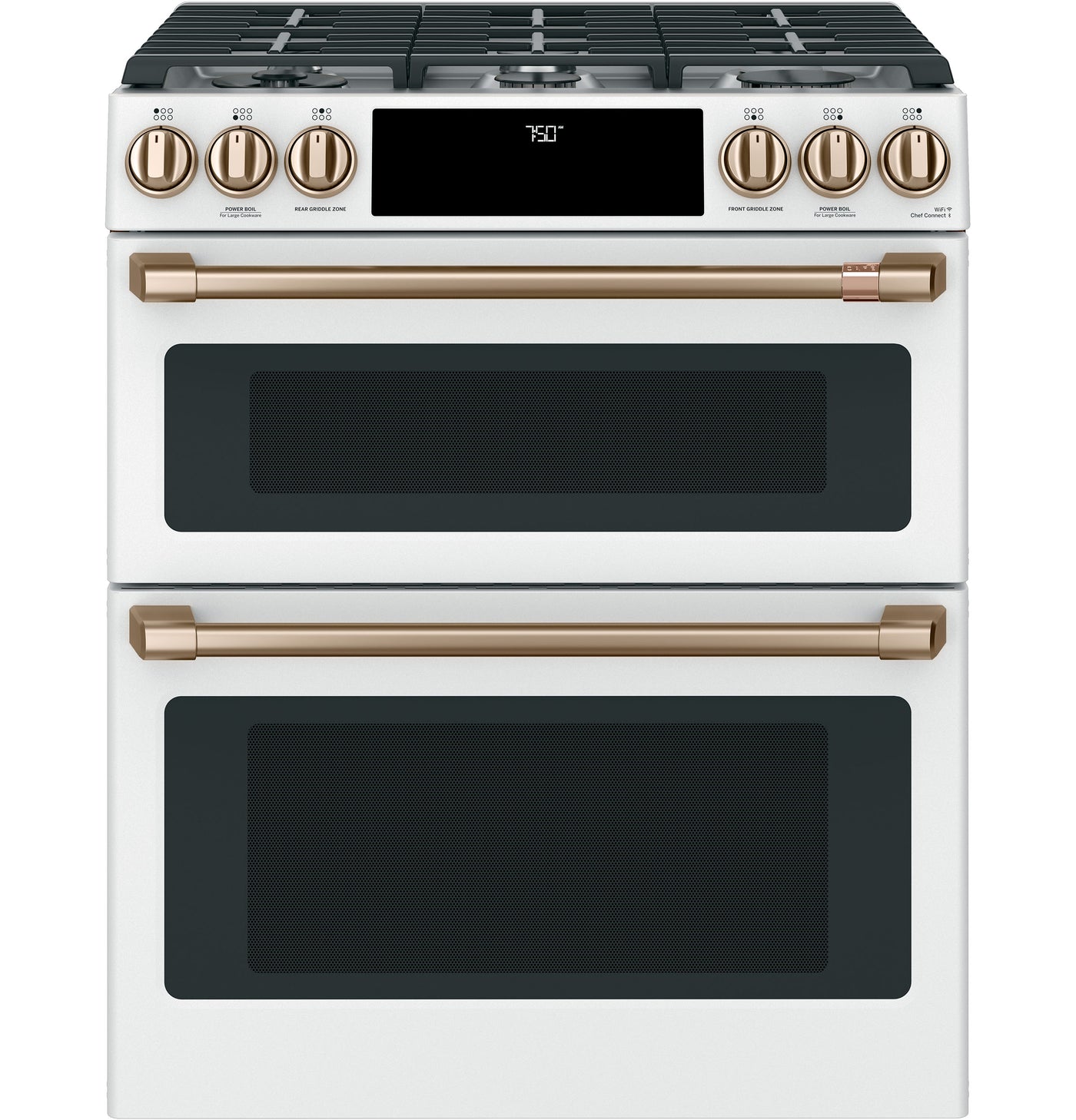 Café™ Matte White 30" Slide-In Gas Double Oven with Convection Range and Air Fry (6.7 Cu.Ft) - CCGS750P4MW2