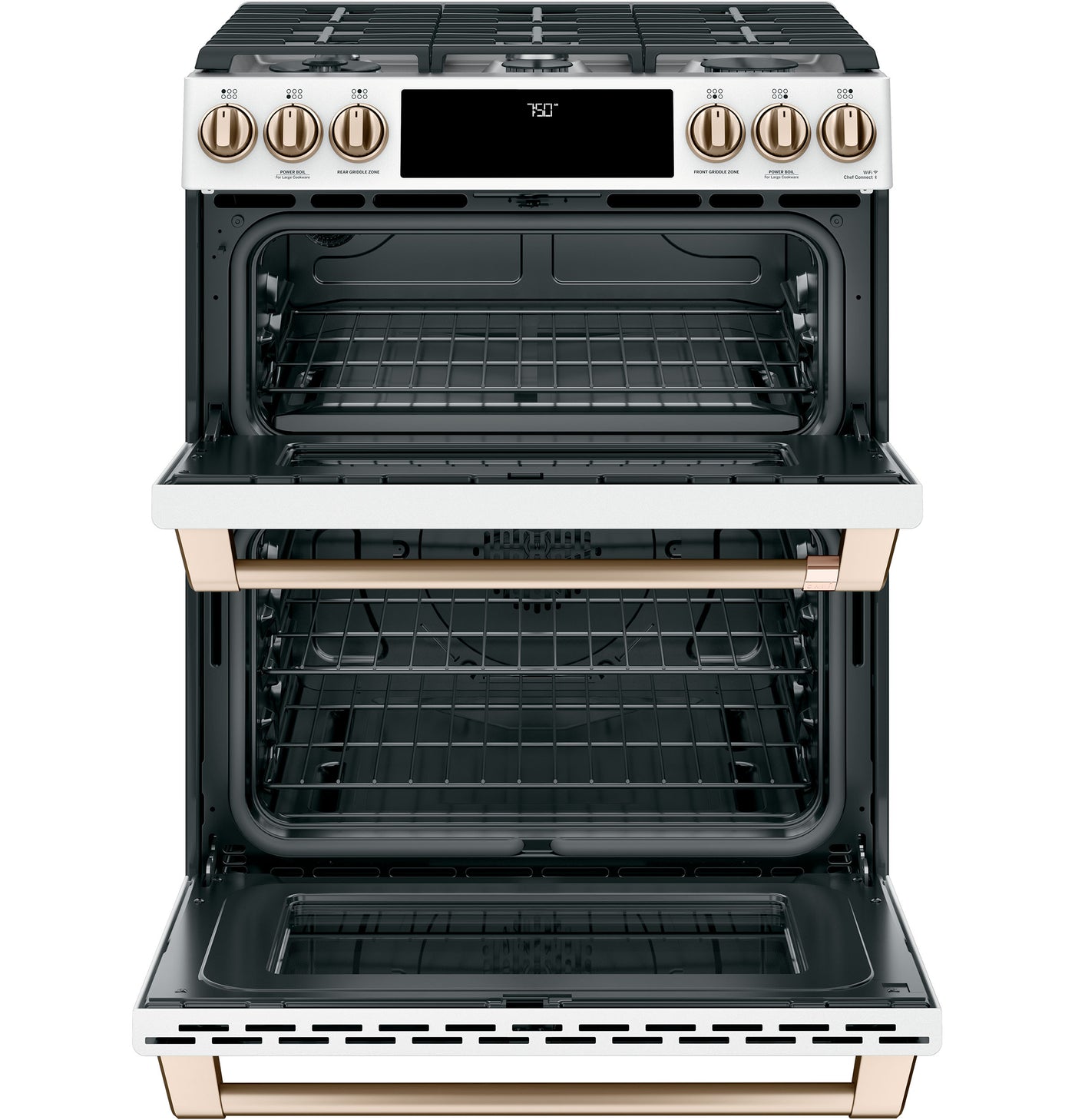 Café™ Matte White 30" Slide-In Gas Double Oven with Convection Range and Air Fry (6.7 Cu.Ft) - CCGS750P4MW2