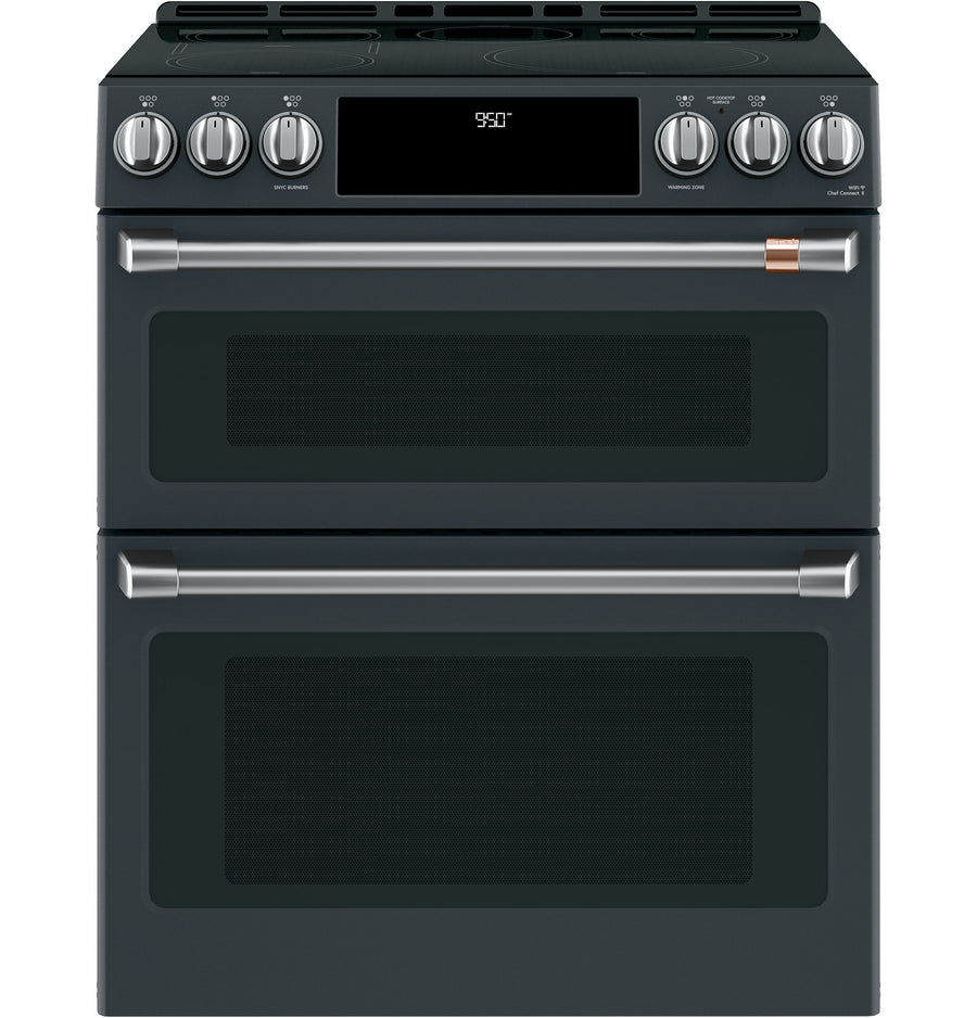 Café™ Matte Black 30" Slide-In Induction Convection Double Oven Range (7.0 Cu.Ft) - CCHS950P3MD1