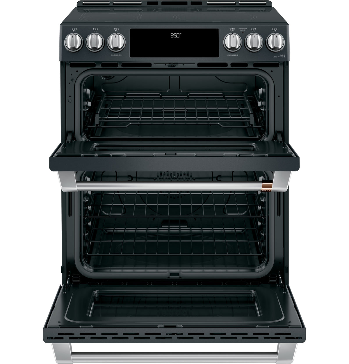 Café™ Matte Black 30" Slide-In Induction Convection Double Oven Range (7.0 Cu.Ft) - CCHS950P3MD1