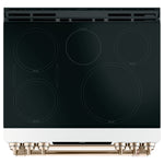 Café™ Matte White 30" Slide-In Front Control Induction and Convection Double Oven Range (7.0 Cu.Ft) - CCHS950P4MW2