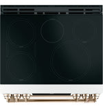 Café™ Matte White 30" Slide-In Front Control Induction and Convection Double Oven Range (7.0 Cu.Ft) - CCHS950P4MW2