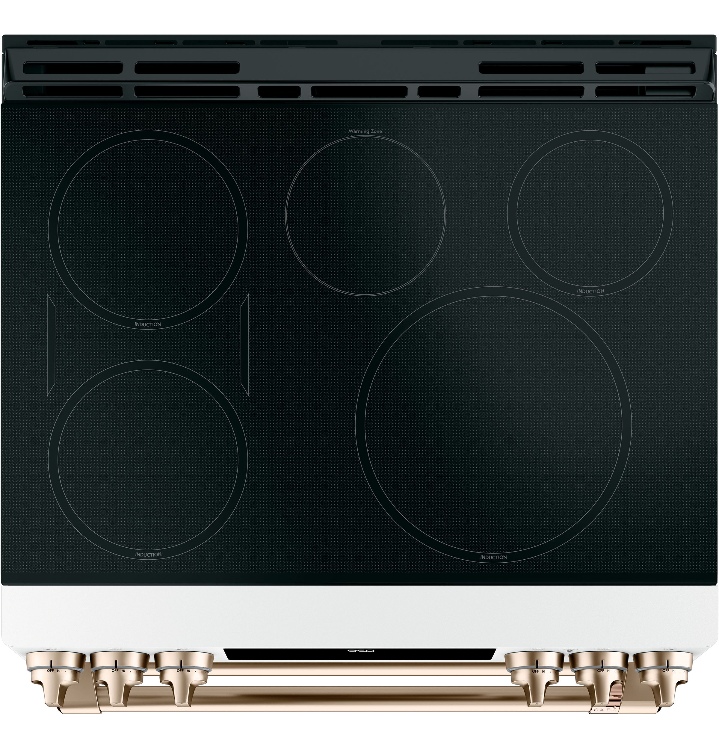 Café™ Matte White 30" Slide-In Front Control Induction and Convection Double Oven Range (7.0 Cu.Ft) - CCHS950P4MW2