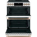 Café™ Matte White 30" Slide-In Front Control Induction and Convection Double Oven Range (7.0 Cu.Ft) - CCHS950P4MW2