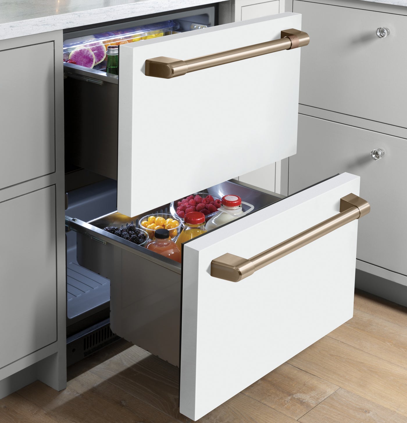 Café Matte White Built-In Dual-Drawer Refrigerator (5.7 Cu.Ft) - CDE06RP4NW2