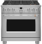Café Stainless Steel 36" All-Gas Commercial-Style Smart Range (6.2 Cu.Ft) - CGY366P2TS1