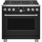 Café Matte Black 36" All-Gas Commercial-Style Smart Range (6.2 Cu.Ft) - CGY366P3TD1