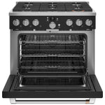 Café Matte Black 36" All-Gas Commercial-Style Smart Range (6.2 Cu.Ft) - CGY366P3TD1