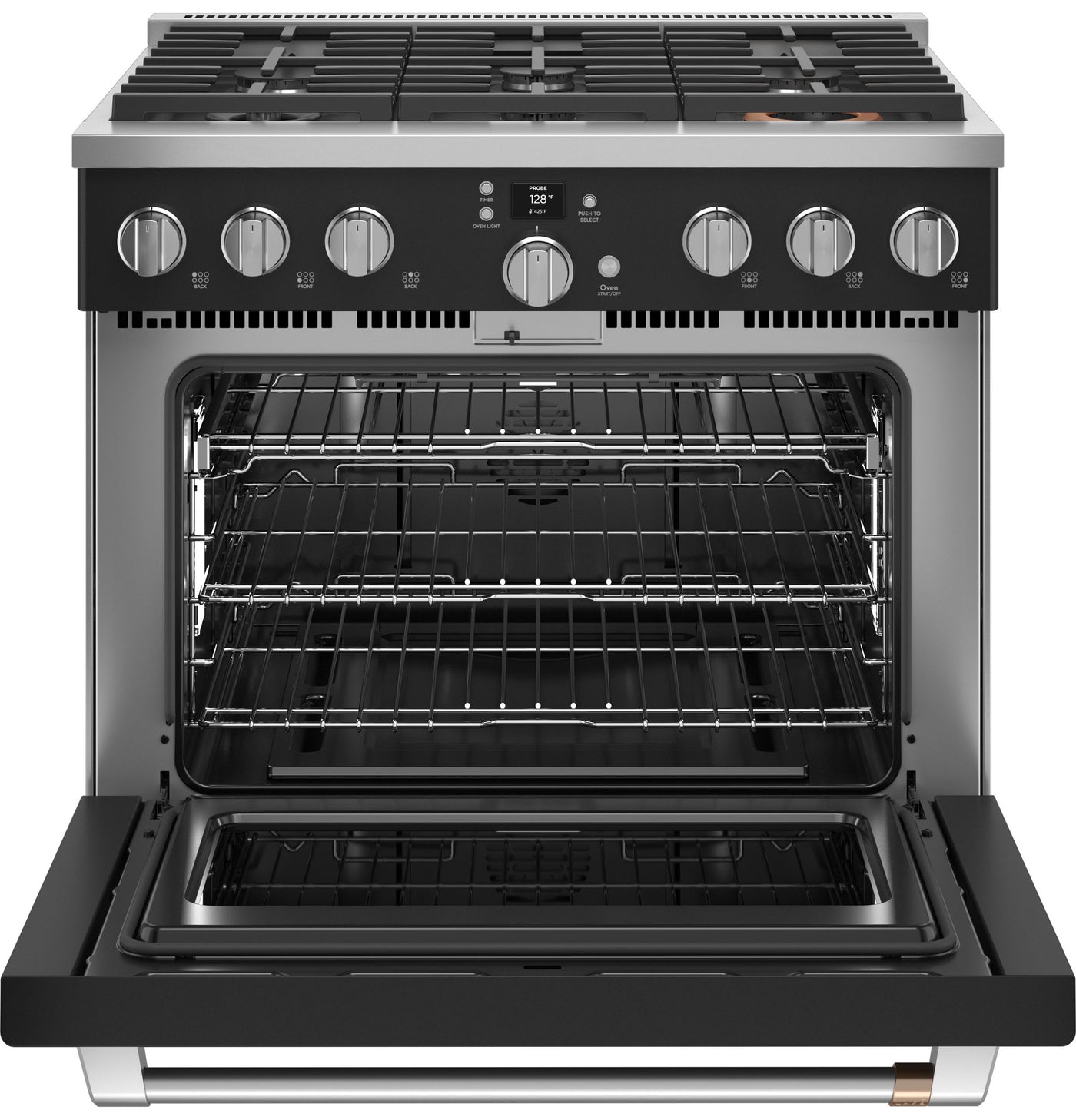 Café Matte Black 36" All-Gas Commercial-Style Smart Range (6.2 Cu.Ft) - CGY366P3TD1