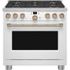 Café Matte White 36" All-Gas Commercial-Style Smart Range (6.2 Cu.Ft) -CGY366P4TW2