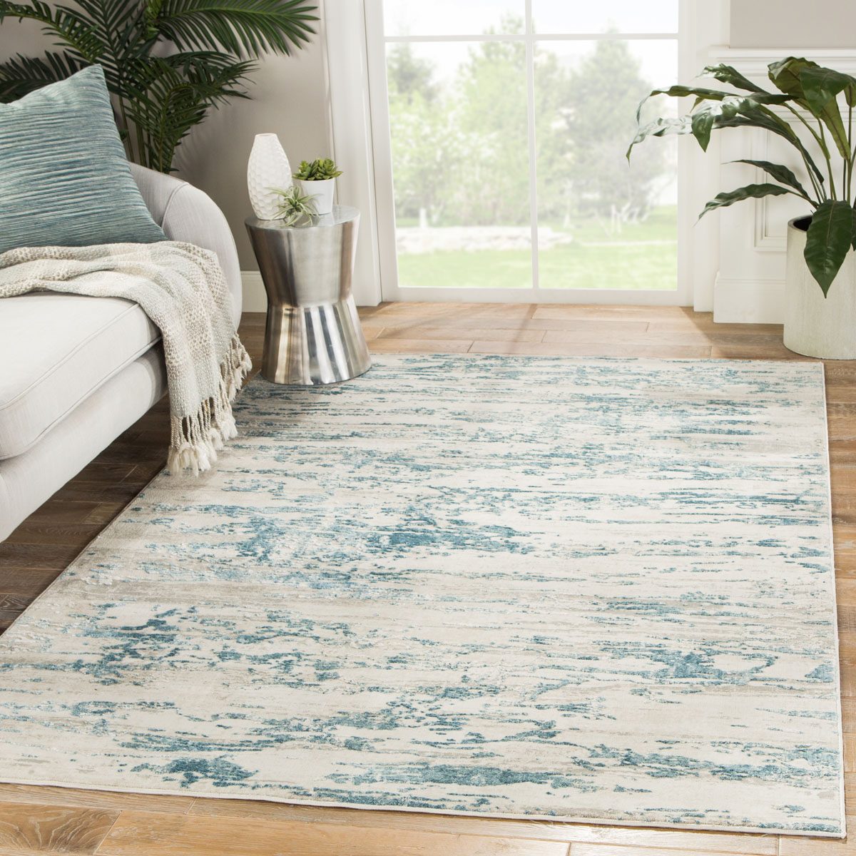 Mesala I Area Rug - 5' X 7'6" - Ivory/Blue