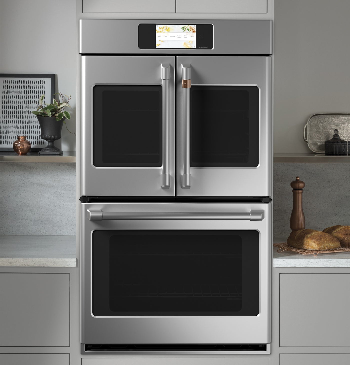 Café Stainless Steel 30" Built-In French-Door Double Convection Wall Oven (10.0 Cu.Ft) - CTD90FP2NS1