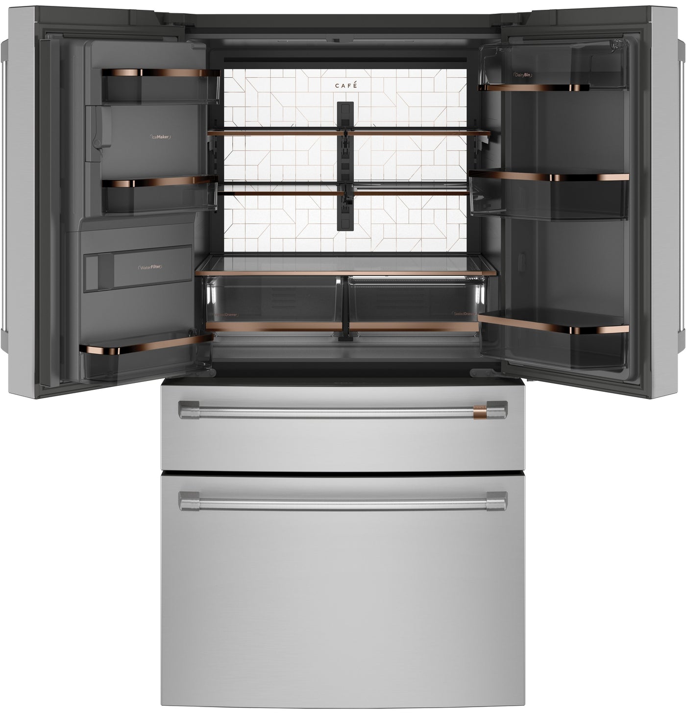 Café Stainless Steel 36" 4-Door French-Door Refrigerator (27.8 Cu. Ft.) - CVE28DP2NS1