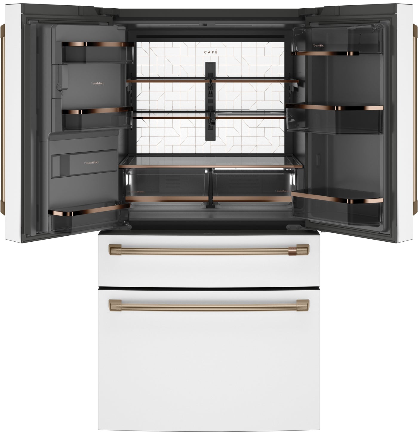 Café Matte White 36" 4-Door French-Door Refrigerator (27.8 Cu. Ft.) - CVE28DP4NW2