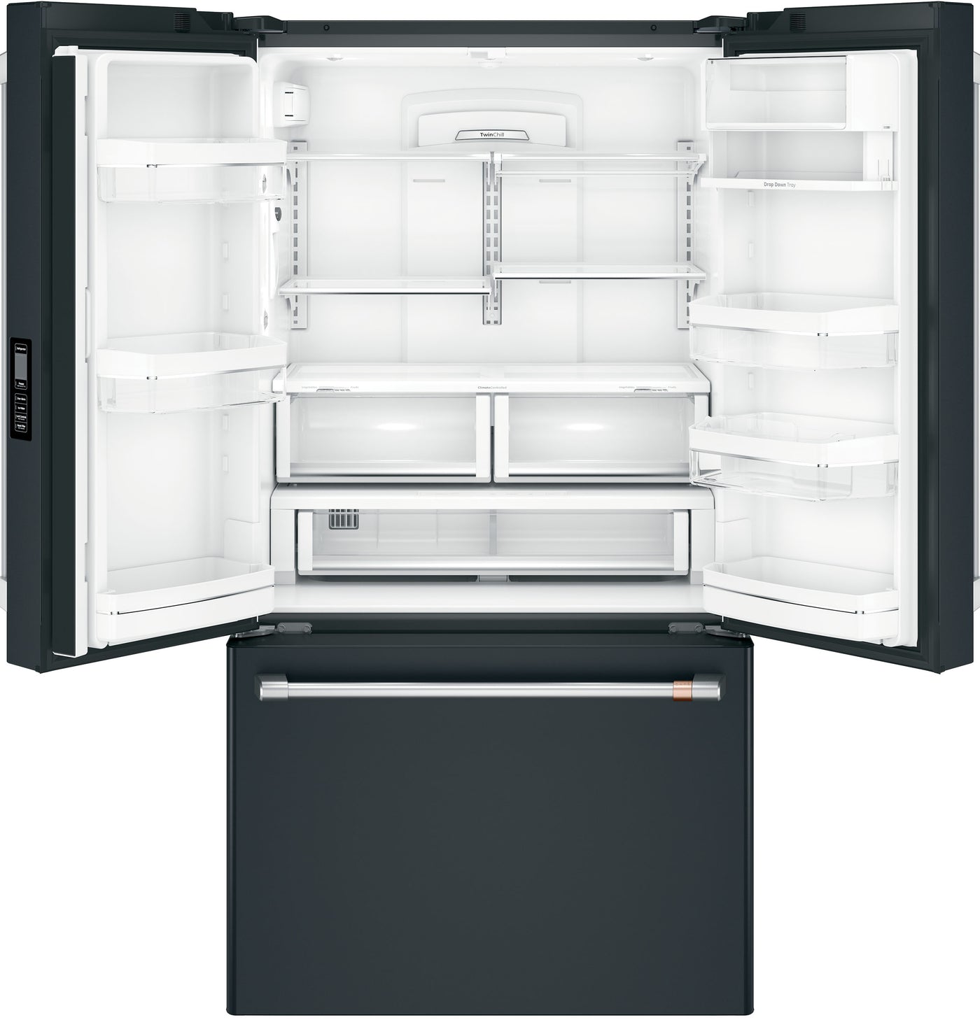 Café Matte Black 36" Counter-Depth French-Door Refrigerator (23.1 Cu. Ft.) - CWE23SP3MD1
