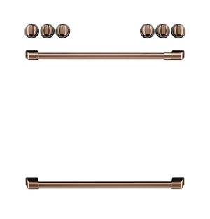 Café™ Brushed Copper Front Control Electric Knobs and Handles Set - CXFCEHKPMCU