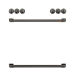 Café™ Brushed Black Front Control Induction Knobs and Handles Set - CXFCHHKPMBT