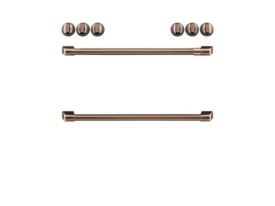 Café™ Brushed Copper Front Control Induction Knobs and Handles Set - CXFCHHKPMCU