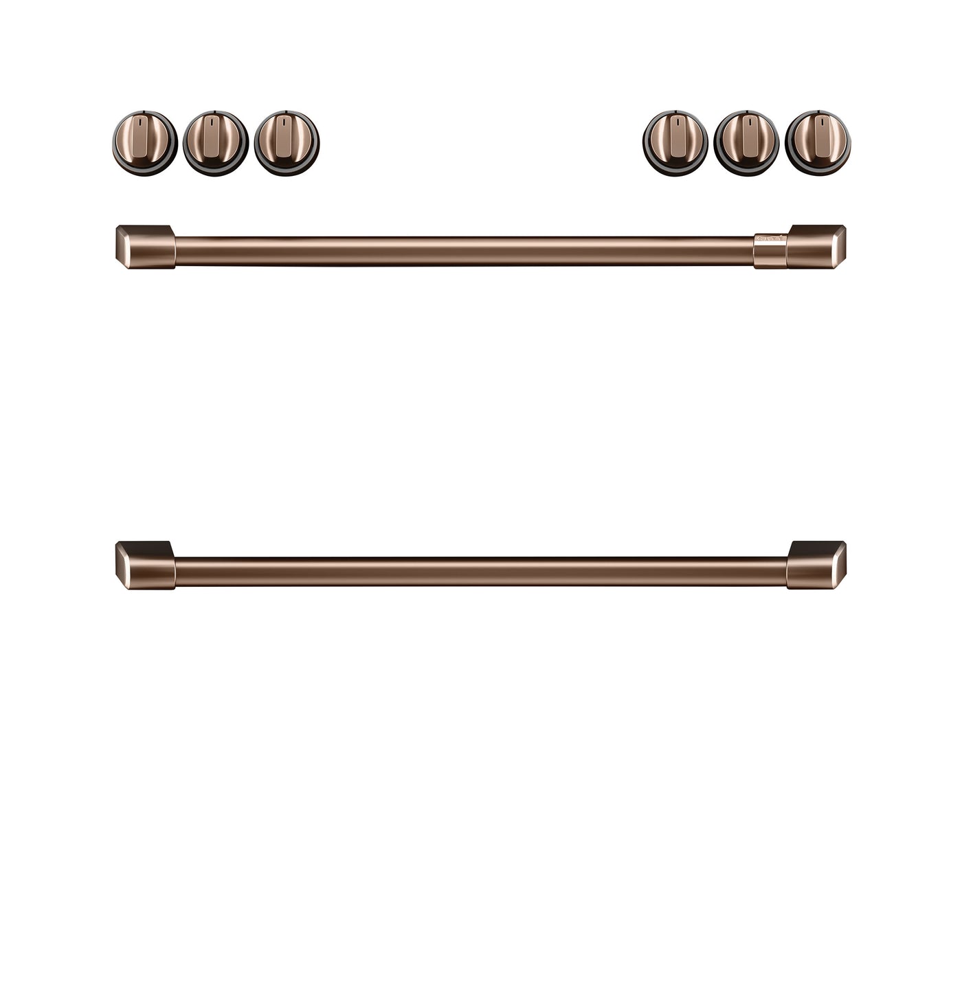 Café™ Brushed Copper Front Control Induction Knobs and Handles Set - CXFCHHKPMCU