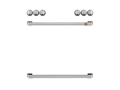 Café™ Brushed Stainless Front Control Induction Knobs and Handles Set - CXFCHHKPMSS