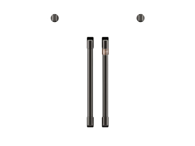 Café™ Brushed Black 2Pcs. French-Door Handles and 2Pcs. Knobs Set - CXWSFHKPMBT