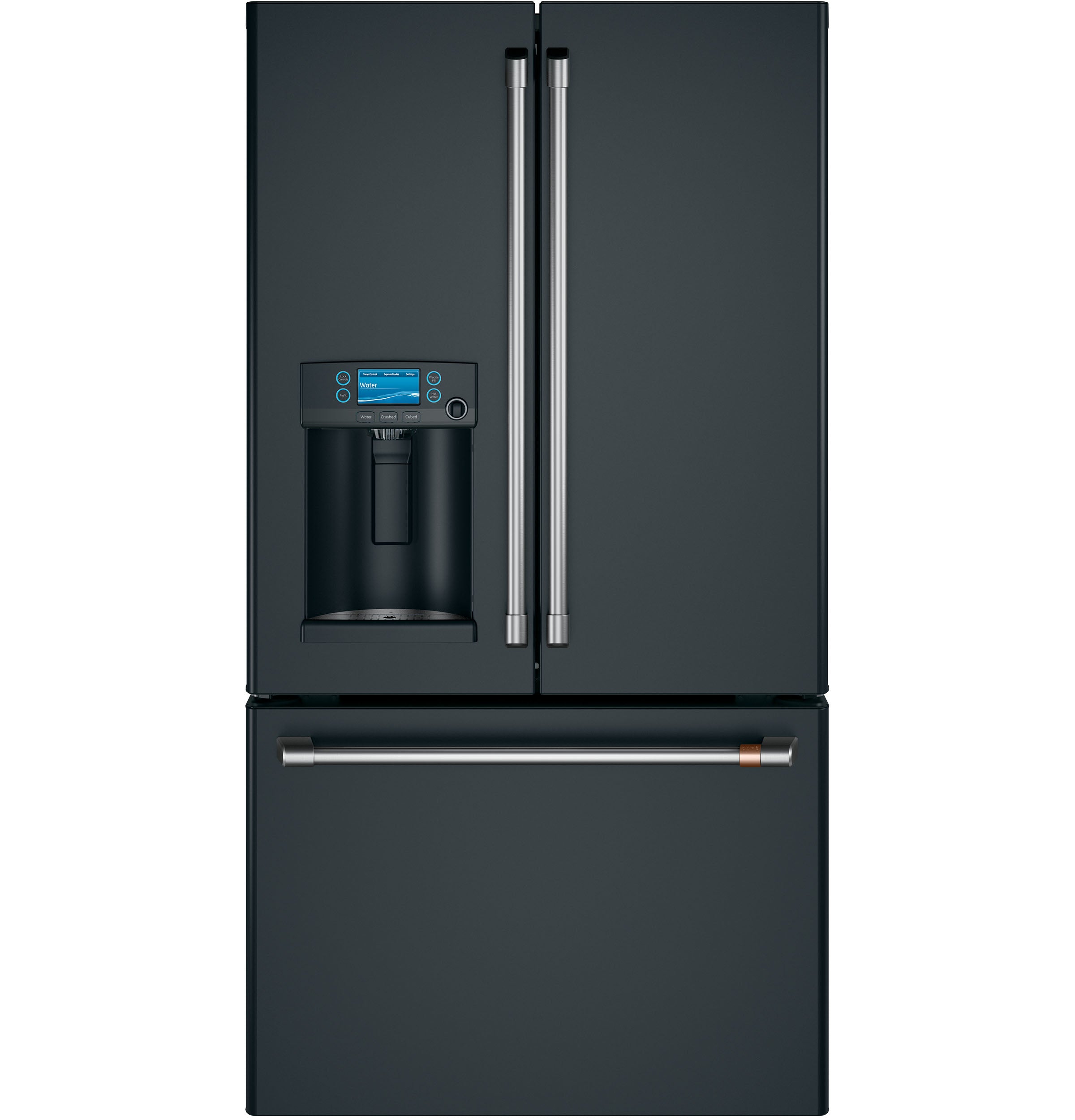 Café 36" 22.2 Cu. Ft. Matte Black Counter-Depth French Door Refrigerator with Hot Water Dispenser - CYE22TP3MD1