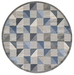 Penniac IV Indoor/Outdoor Round Area Rug - 7'10" - Blue