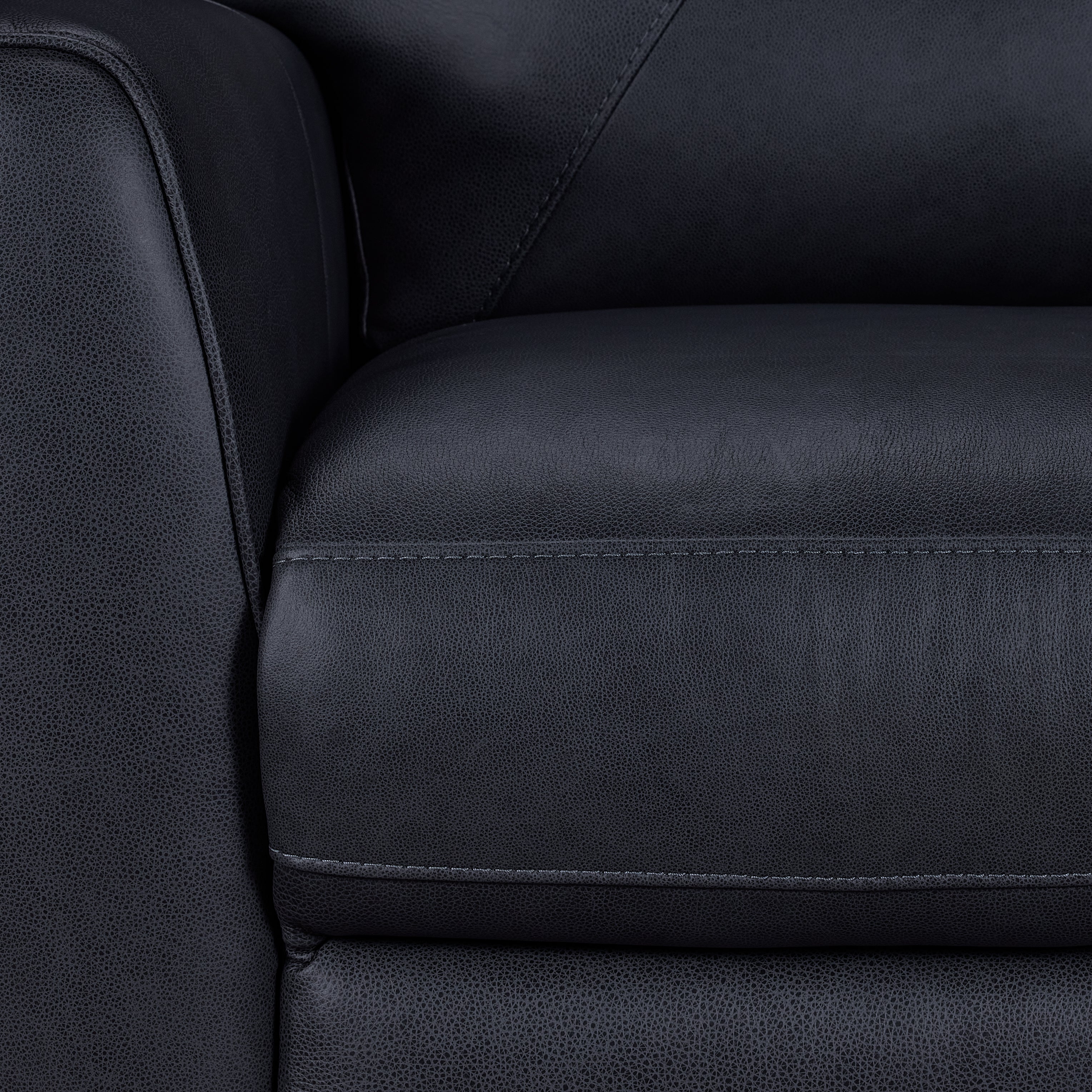 Carole Leather Loveseat - Grey