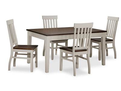Caylie 5-Piece Dining Set - Ivory, Driftwood