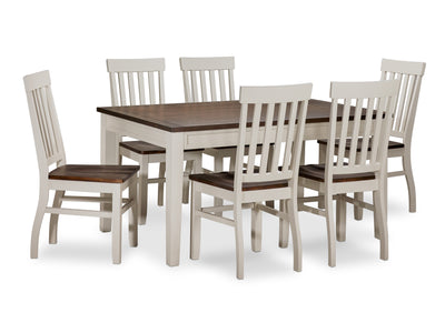 Caylie 7-Piece Dining Set - Ivory, Driftwood