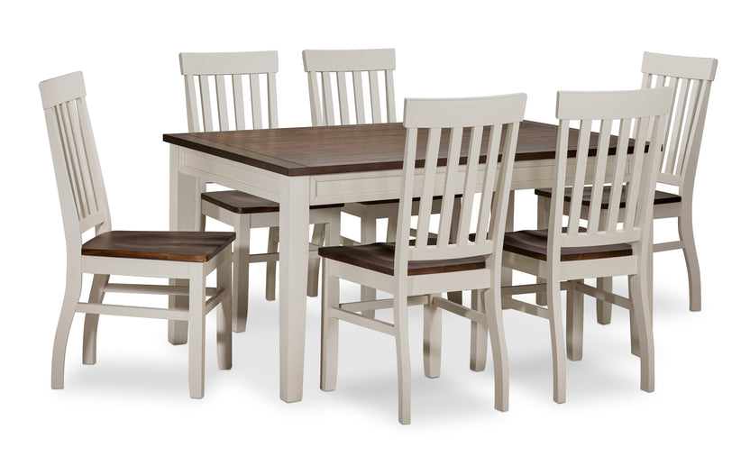 Caylie 7Piece Dining Set Ivory, Driftwood Leon's