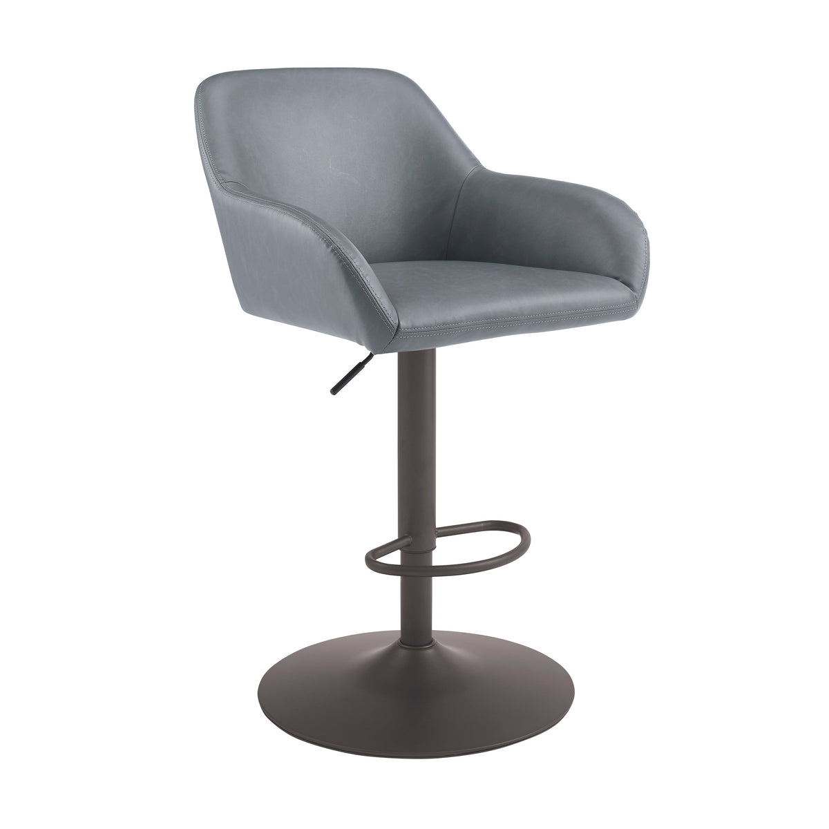 Brycen Bar Height Stool - Grey PU, Bronze