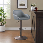 Brycen Bar Height Stool - Grey PU, Bronze