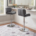 Bridger Bar Height Stool - Grey, Chrome