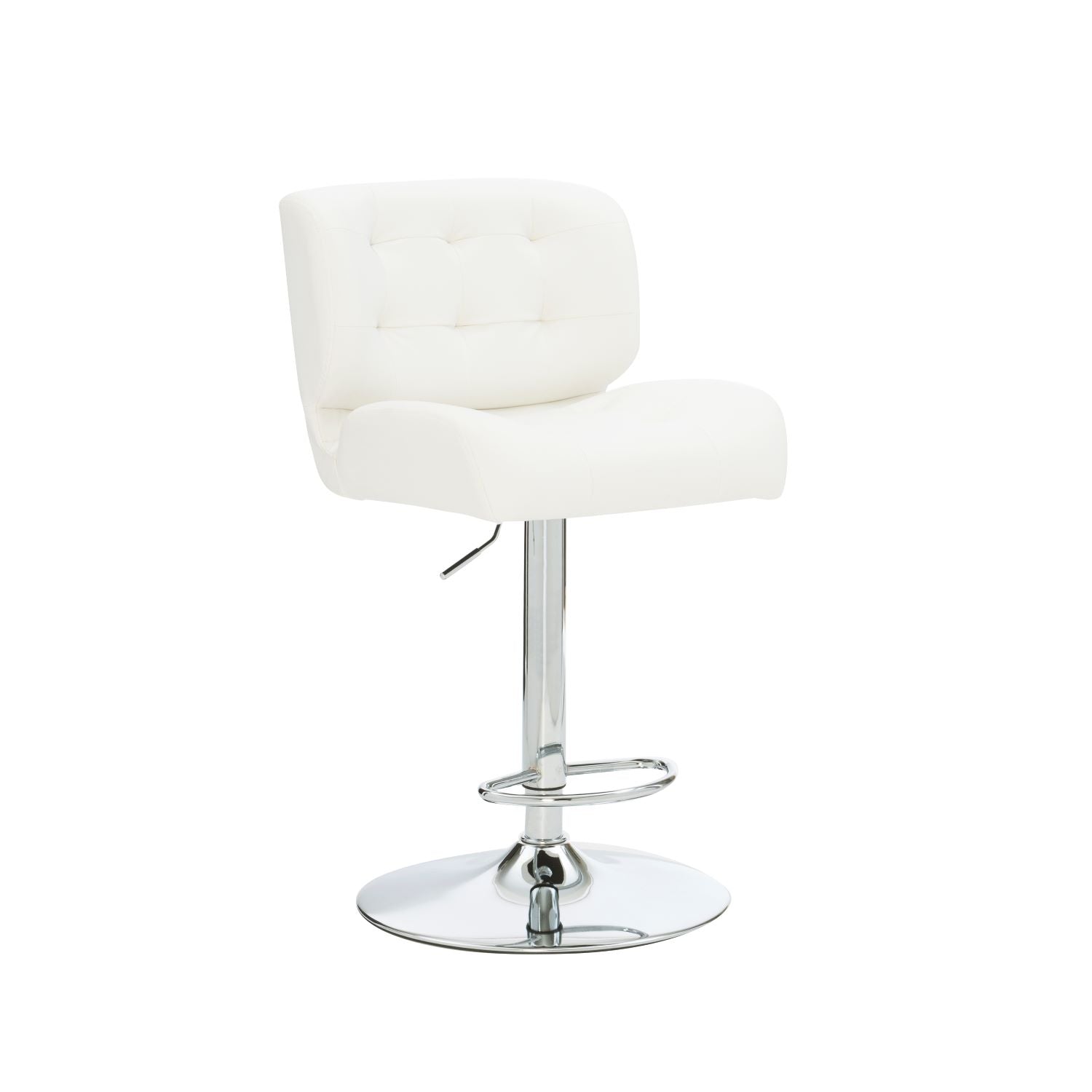 Bridger Bar Height Stool - White, Chrome