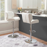 Bridger Bar Height Stool - White, Chrome