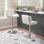 Bridger Bar Height Stool - White, Chrome