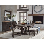 Westley Falls 6-Piece Dining Set with Upholstered Seat Bench - Brown