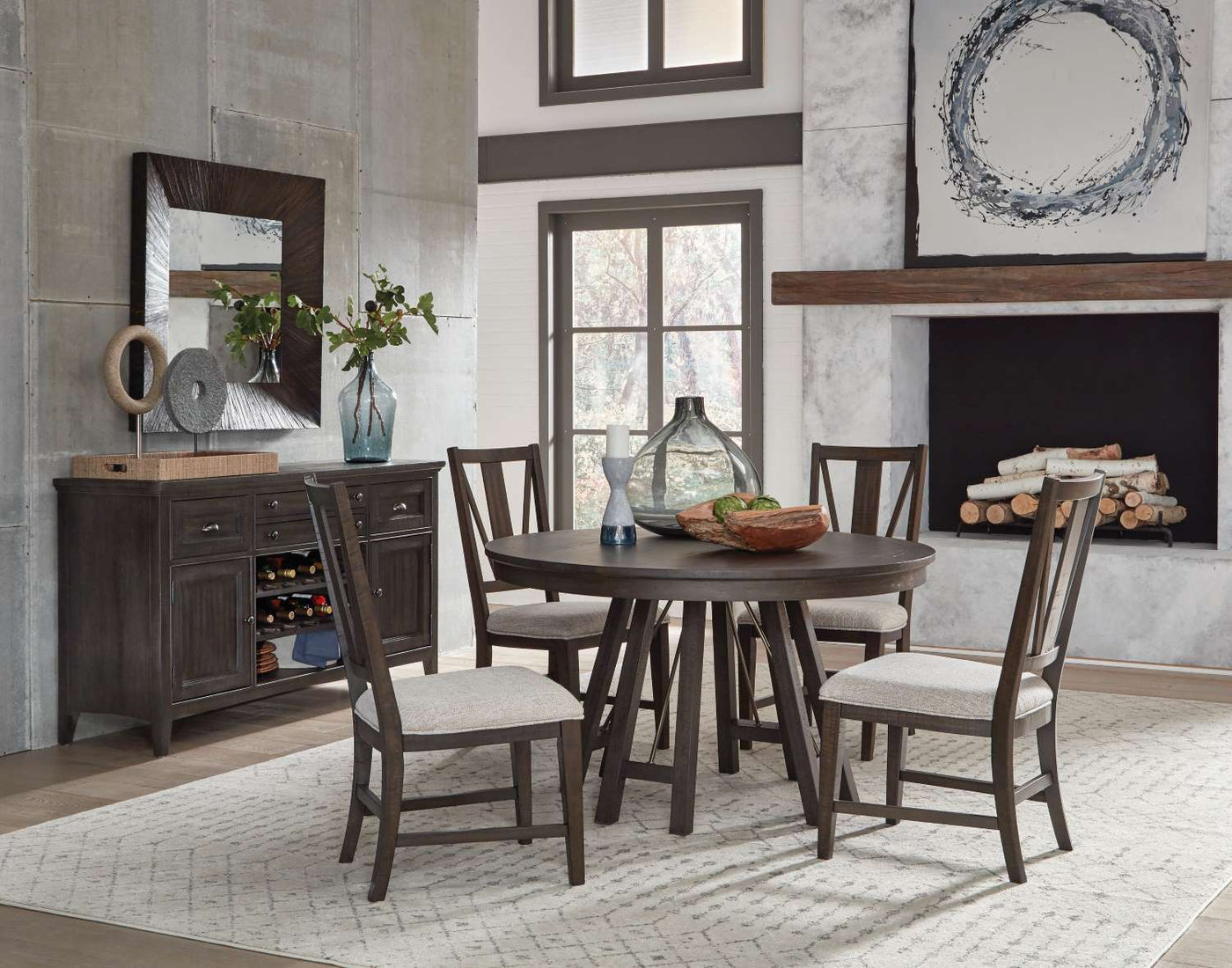 Westley Falls 5-Piece Round Dining Set - Brown