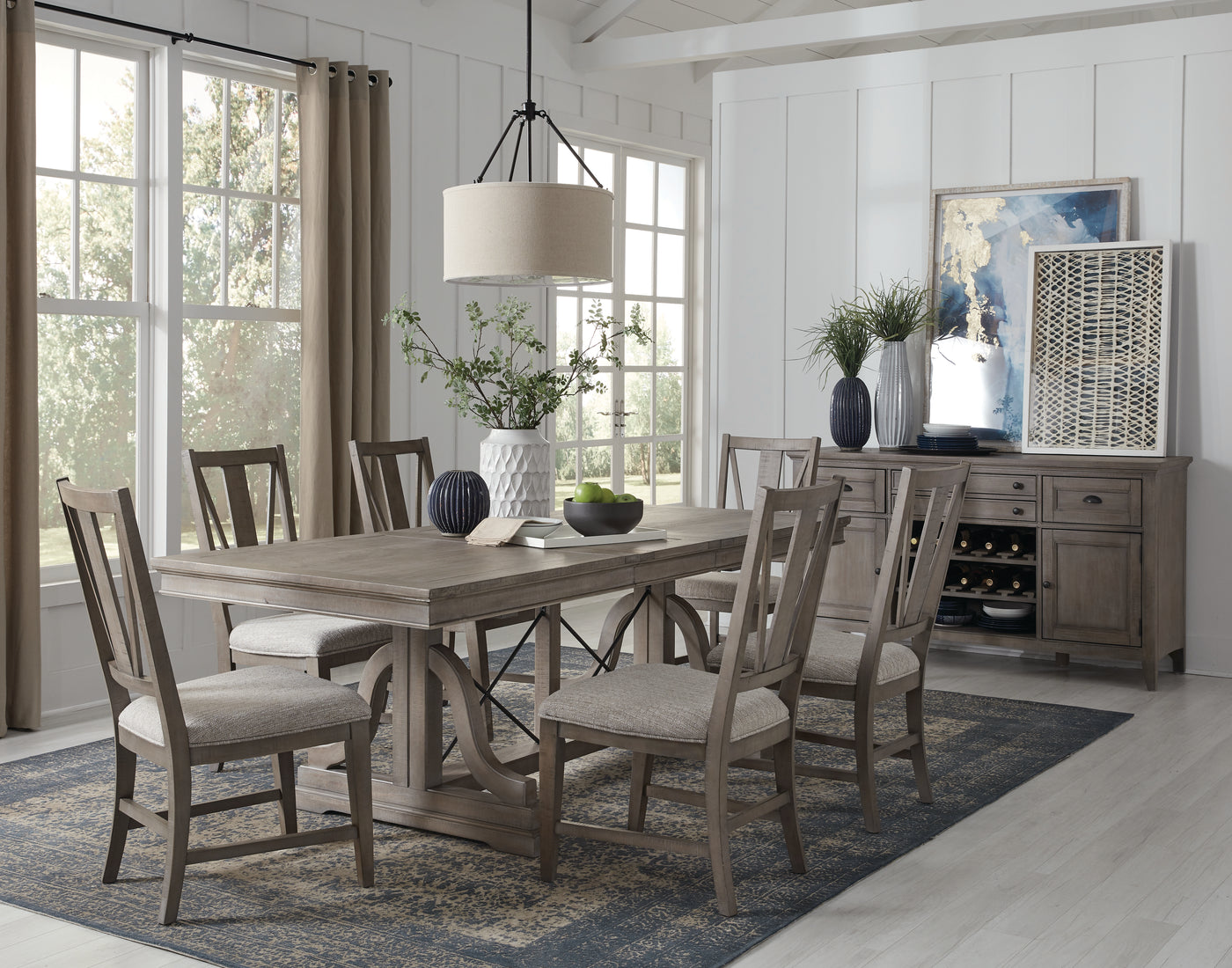 Paxton Place 7-Piece Extendable Dining Set - Greyish Brown