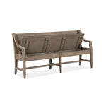 Paxton Place Bench With Back and Storage - Grayish Brown