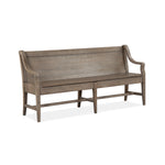Paxton Place Bench With Back and Storage - Grayish Brown