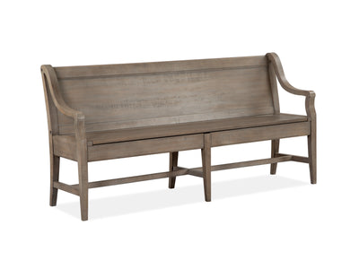 Paxton Place Bench With Back and Storage - Greyish Brown