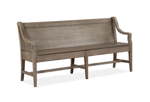 Paxton Place Bench With Back and Storage - Greyish Brown