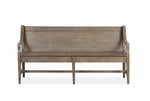 Paxton Place Bench With Back and Storage - Greyish Brown